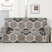 (3 Seater, Wind Blossoms) 1pc Bohemian Print Slicky Fiber Fabric Stretch Sofa Cover, Fashionable Simple Soft Breathable