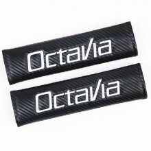 (Octavia) 2Pcs Carbon Fiber Car Seat Belt Shoulder Cushion Pads Auto Interior Trim
