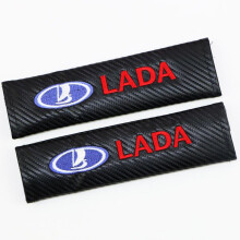 (Lada) 2Pcs Carbon Fiber Car Seat Belt Shoulder Cushion Pads Auto Interior Trim