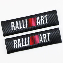 (Ralli-art) 2Pcs Carbon Fiber Car Seat Belt Shoulder Cushion Pads Auto Interior Trim