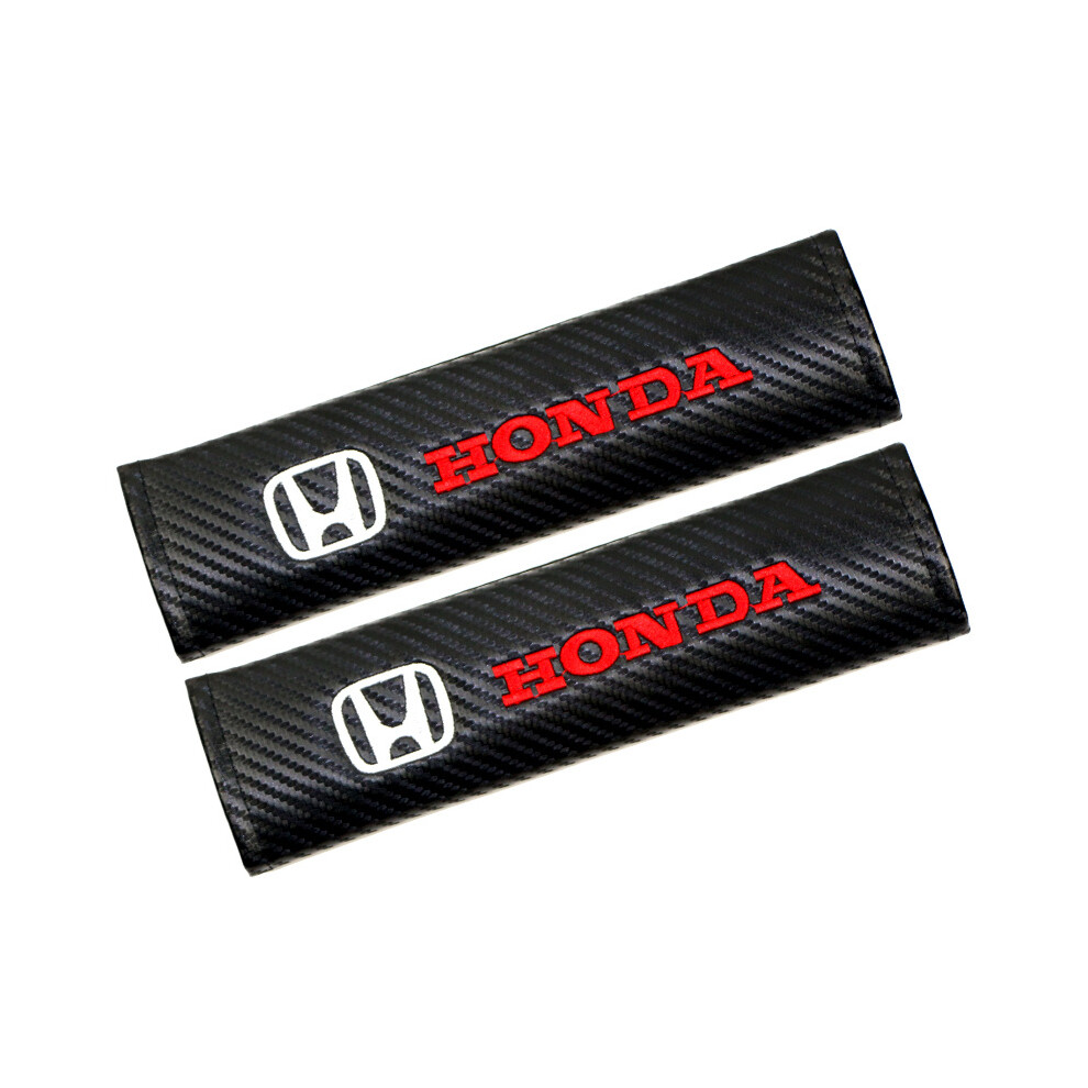 (Honda) Carbon Fiber Pattern Seat Belt Shoulder Pads Car Safety Strap Covers 2Pcs 4069369479892