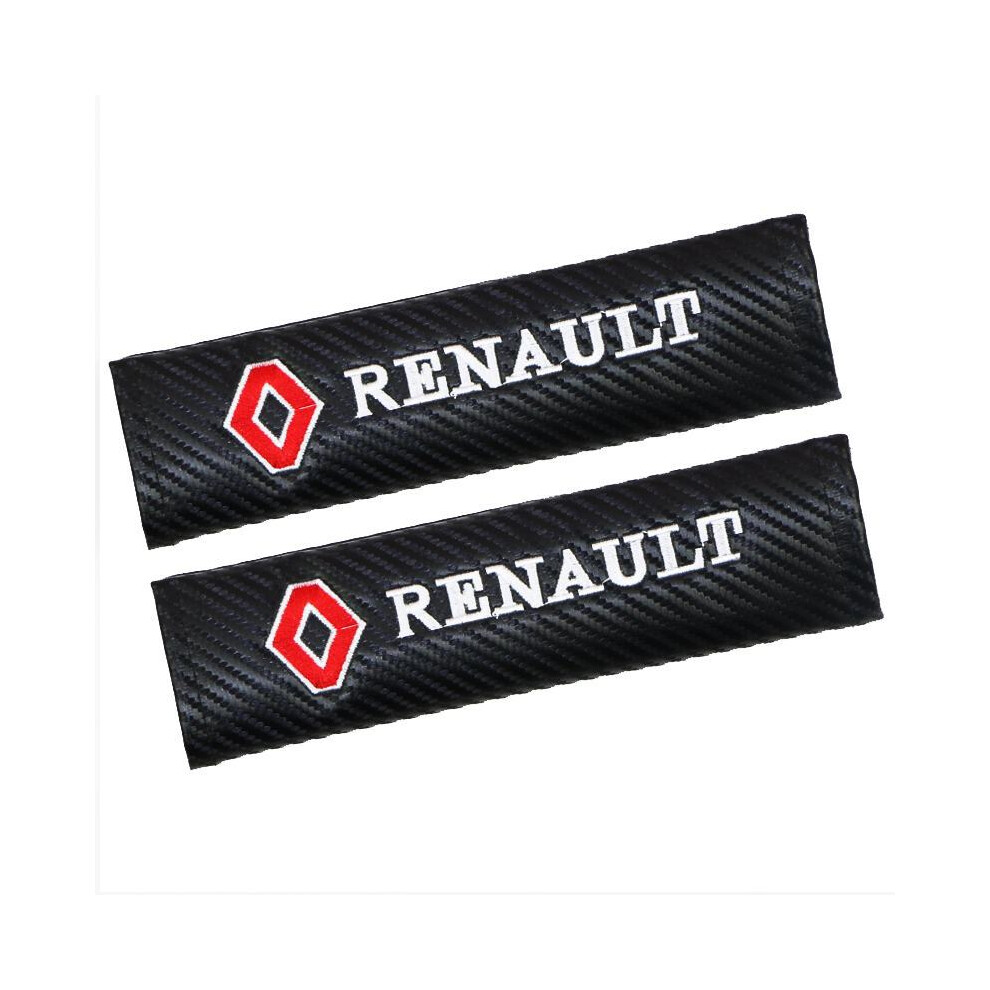 (Renault) 2Pcs Carbon Fiber Car Seat Belt Shoulder Cushion Pads Auto Interior Trim 4069369480102