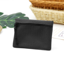 Münzgeldbörse aus Oxford-Gewebe mit Reißverschluss, schlanke Brieftasche Black