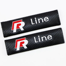 (Rline) 2Pcs Carbon Fiber Car Seat Belt Shoulder Cushion Pads Auto Interior Trim