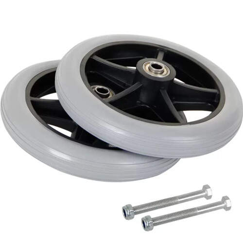 Wheelchair Replacement Wheels 6 Inch Solid Front Caster Pair Non Inflatable Punctureproof Walker Wheels