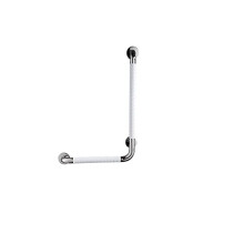 L Shaped Bathroom Grab Bar White Stainless Steel Non Slip Wall Mounted Shower Safety Handrail for Elderly