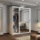 (180cm, White) Mirrored Sliding Door Wardrobe 3