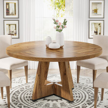 Tribesigns 120 cm Round Dining Table for Home Dining Room Living Room