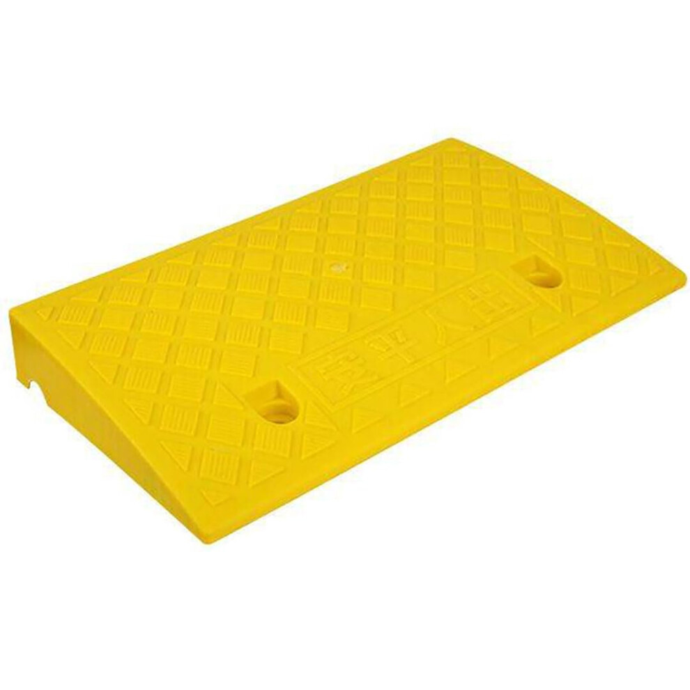 Wheelchair Threshold Ramp 4.3in Rise NonSlip Rubber Curb Ramp for Doorways Steps and Garage Use