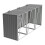 Garden Metal 3 Bin Storage Shed Garbage Can Storage, Grey 6
