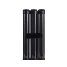 Carbon Fiber Cigar Case with Built‑in Humidifier, Compact Travel Tube Holder for 3 Cigars