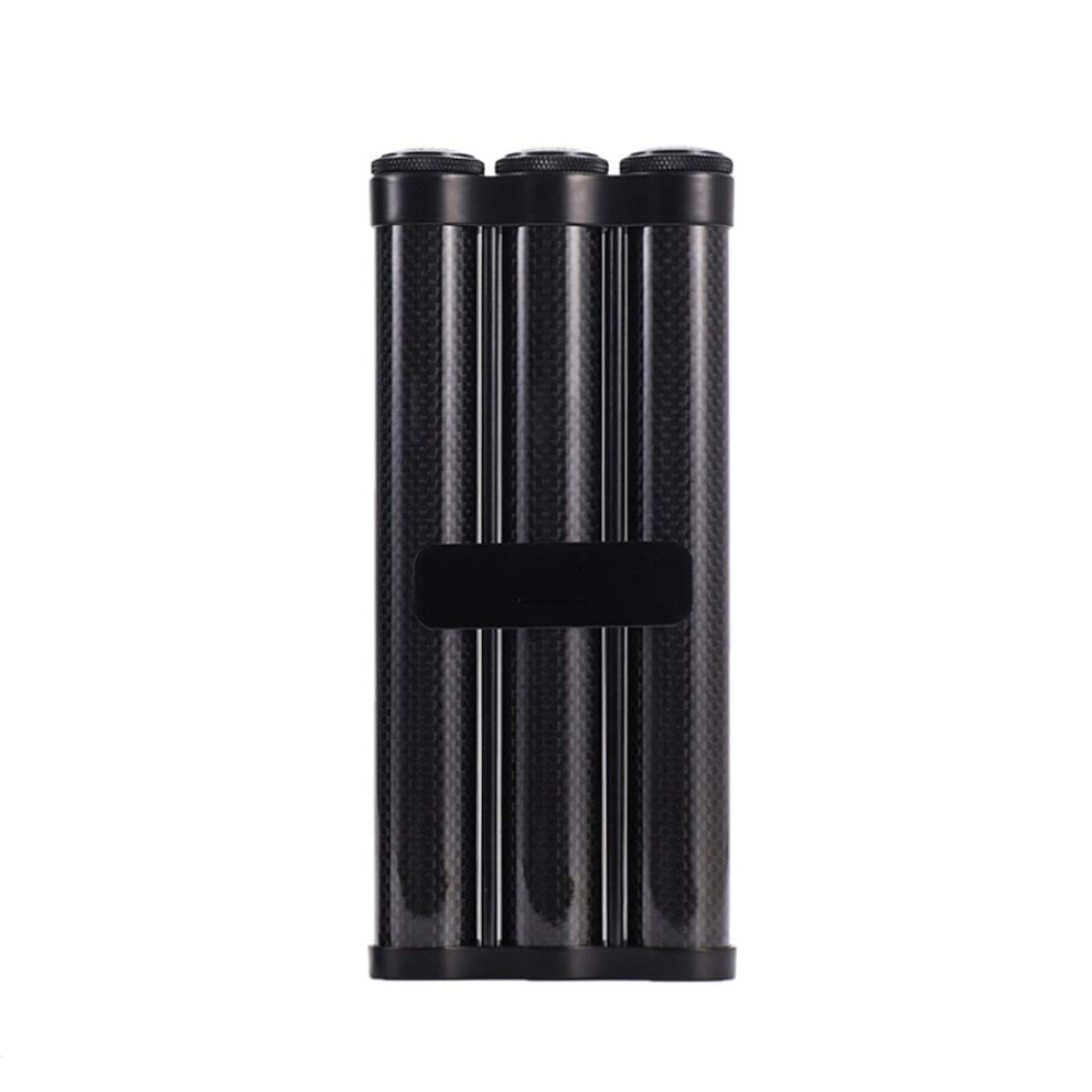 Carbon Fiber Cigar Case with Builtâin Humidifier, Compact Travel Tube Holder for 3 Cigars
