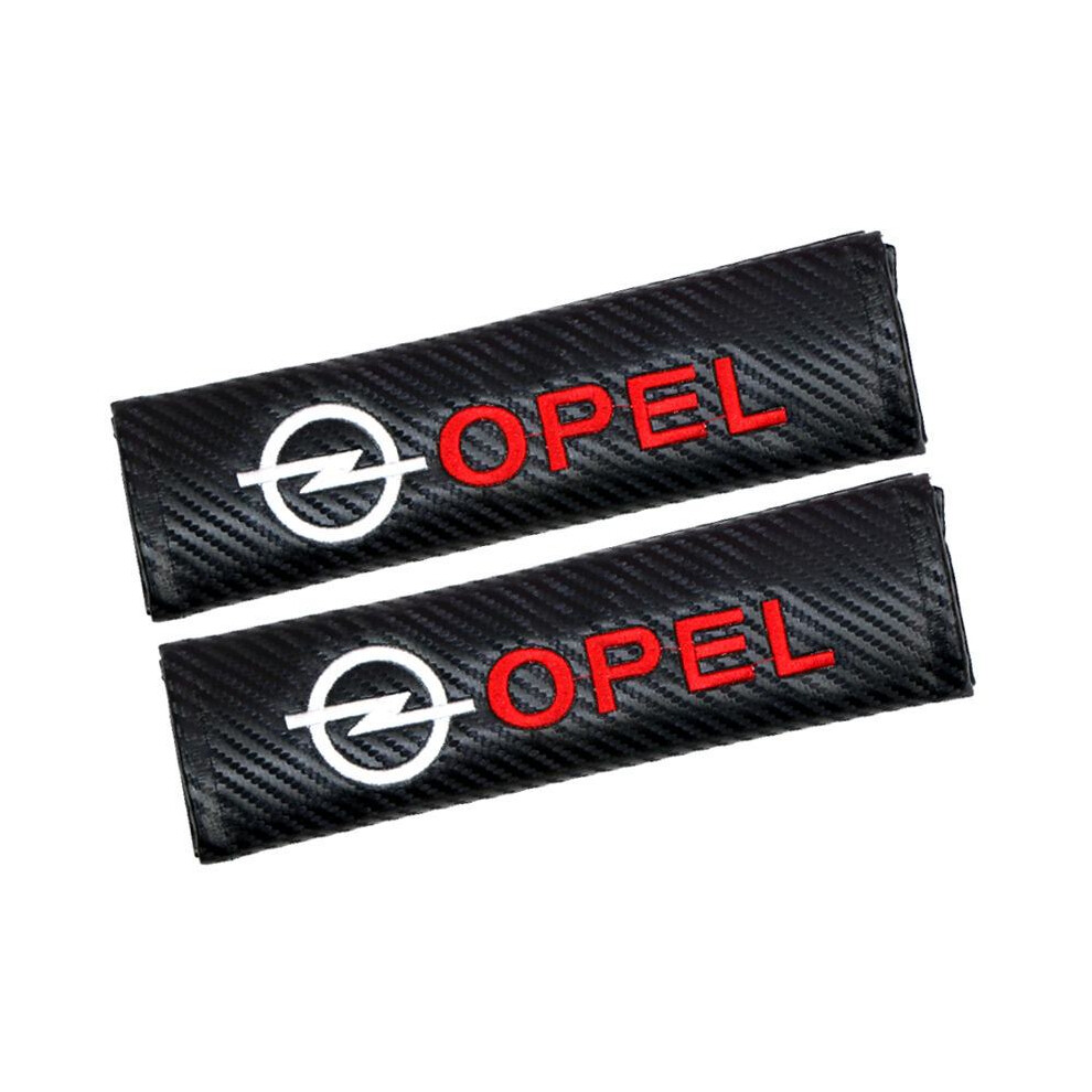 (Opel) Carbon Fiber Car Safety Belt Shoulder Pads Protective Cover Pair For Vehicles 4069369480164