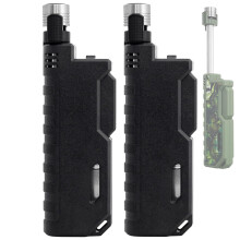 Butane Torch Lighter 2 Pack Refillable Windproof Jet Flame Flexible Long Neck with Adjustable Flame for Camping BBQ Candle