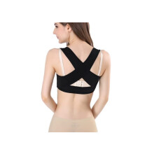 Women Posture Corrector Back Support Brace, Adjustable Lightweight Nylon Body Shaper, Black Large