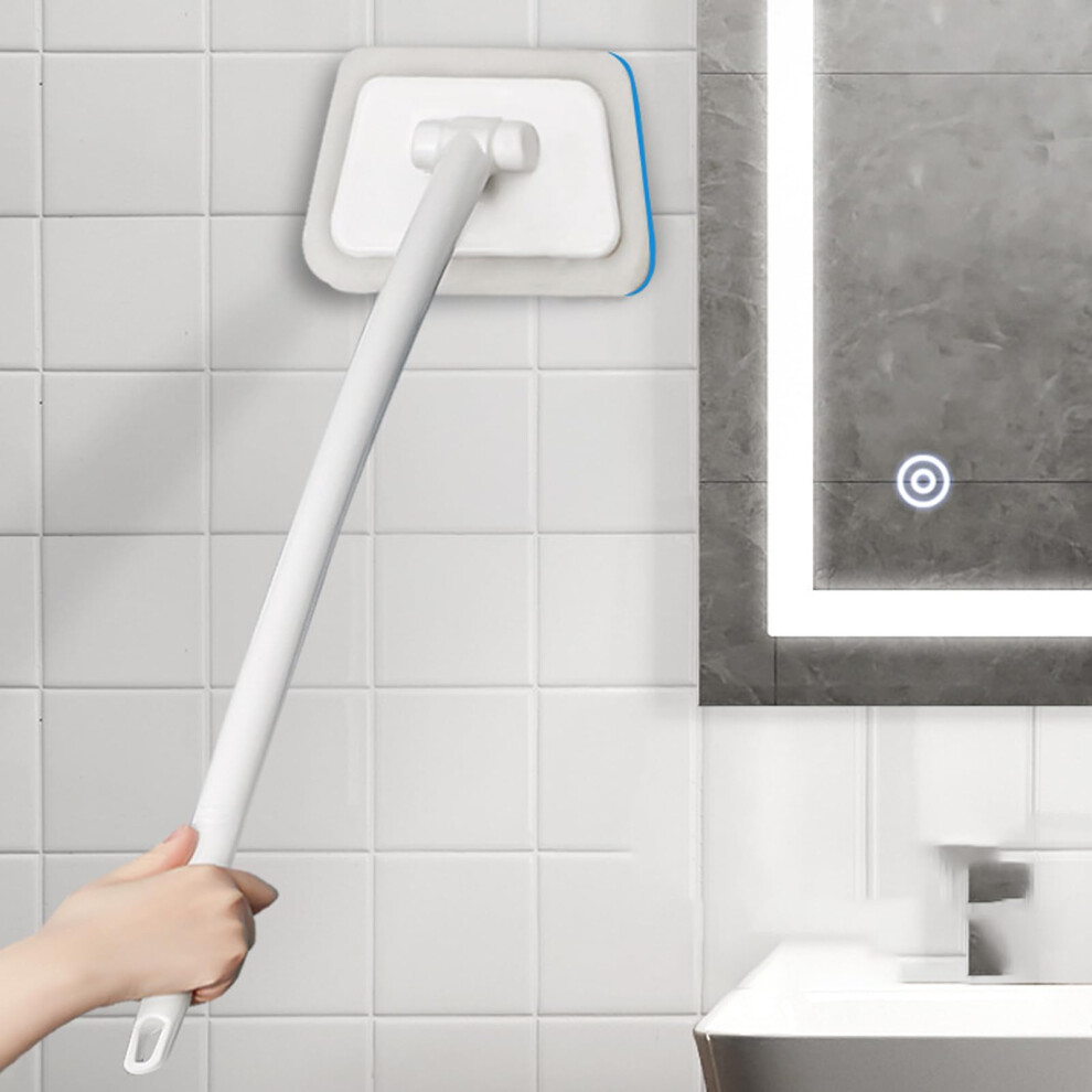Bathroom Cleaning Brush with Long Handle and Durable Sponge Head for Tiles, Glass, Floors, and Bathtub