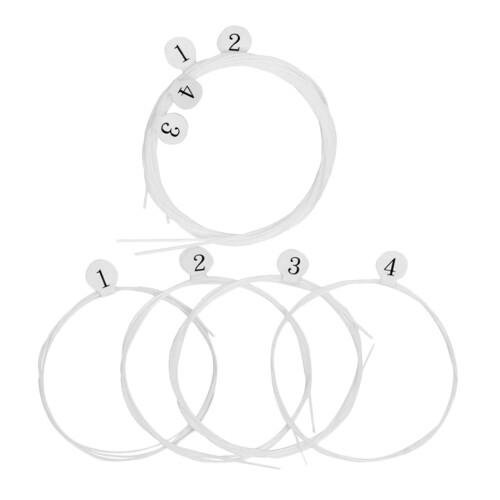 Ukulele Strings Set 8 Pack Nylon for Soprano Tenor Clear Balanced Tone Stable Tuning Performance
