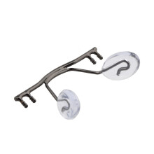 10pcs Glasses Bridge Replacement for Rimless Frames, Durable Stainless Steel Bridge with Nose Pads, Gun Color