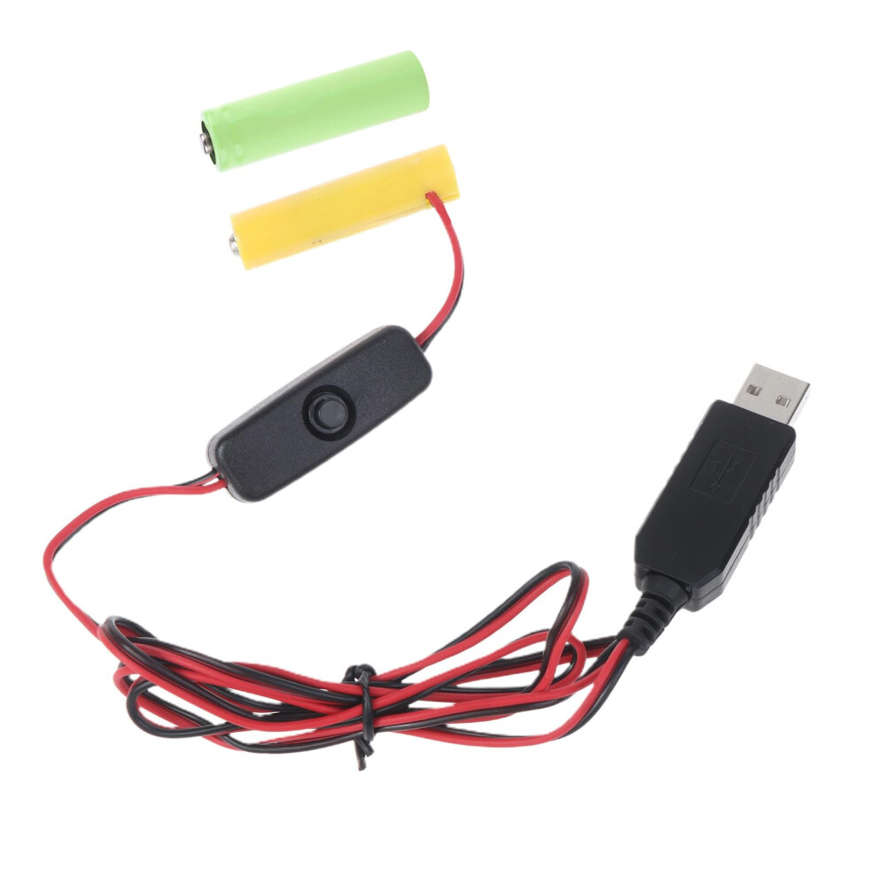 Usb Aa Battery Eliminator With Stable 3V Output, BuiltâIn On/Off Switch, Usb To Aa Adapter For Led Lights And Remote Control 9330225625780