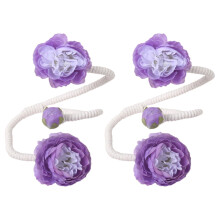 2 Pack Handmade Flower Curtain Clip Flexible-Section B Purp