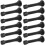 12 Pack Black Spring Door Stops, Flexible Spring  with Low Mounted Black Rubber Bumper Tips 1