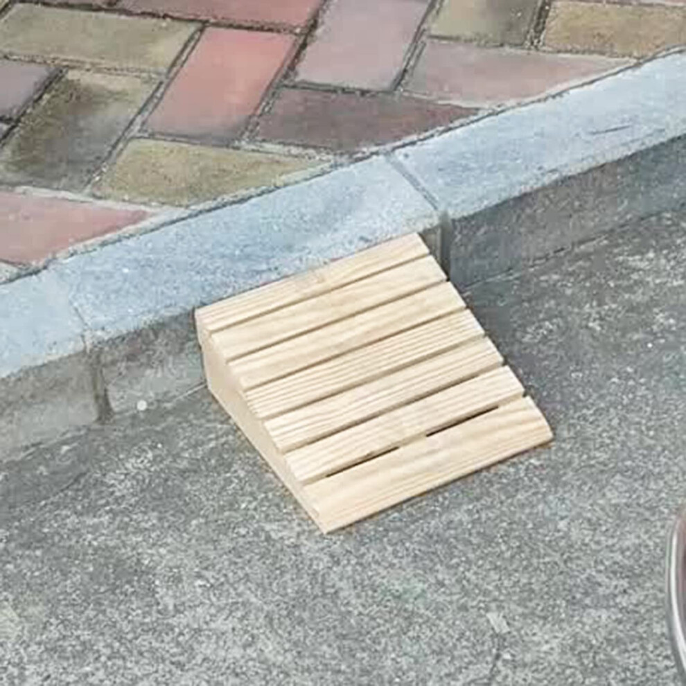 Wooden Wheelchair Ramp with NonâSlip Surface, Smooth Threshold Access for Disabled Walkers and Scooters (38.83515cm)