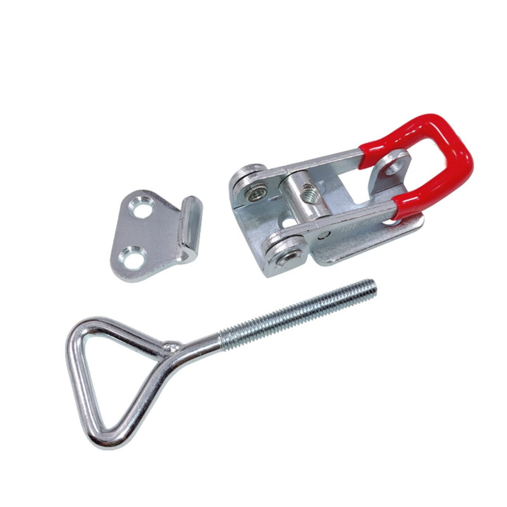 Adjustable Toggle Latch Clamp With Shock Absorption For Cabinet Toolbox Gate Silver Red 9330225669647