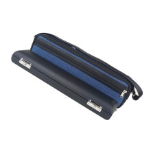 Blue Black Oxford Cloth Flute Case 16 17 Hole with Soft Cotton Lining and Adjustable Shoulder Strap