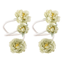 2 Pack Flower Curtain Buckle Elegant-Section A milk green