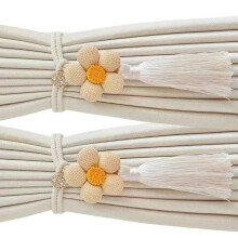2Pcs Decorative Curtain Tie Backs With Flower-Milk tea color
