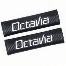 (Octavia) Pair Carbon Fiber Look Car Seatbelt Shoulder Pads Safety Strap Protector