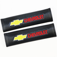 (Chevrolet) Pair Carbon Fiber Look Car Seatbelt Shoulder Pads Safety Strap Protector