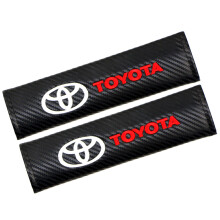 (Toyota) Pair Carbon Fiber Look Car Seatbelt Shoulder Pads Safety Strap Protector