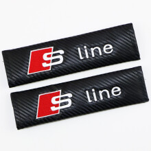 (S line) Pair Carbon Fiber Look Car Seatbelt Shoulder Pads Safety Strap Protector