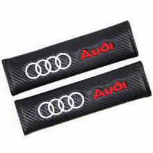 (Audi) Pair Carbon Fiber Look Car Seatbelt Shoulder Pads Safety Strap Protector