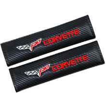 (Corvette) Pair Carbon Fiber Look Car Seatbelt Shoulder Pads Safety Strap Protector
