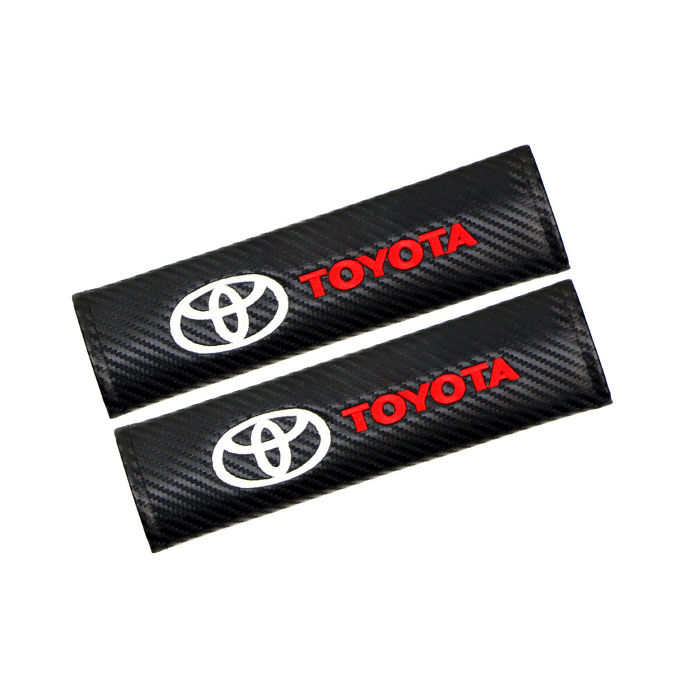 (Toyota) 2Pcs Carbon Fiber Safety Belt Shoulder Pads Car Interior Styling Accessories 4069369480560
