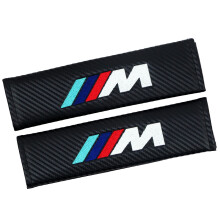(BMW M) 2Pcs Carbon Fiber Safety Belt Shoulder Pads Car Interior Styling Accessories