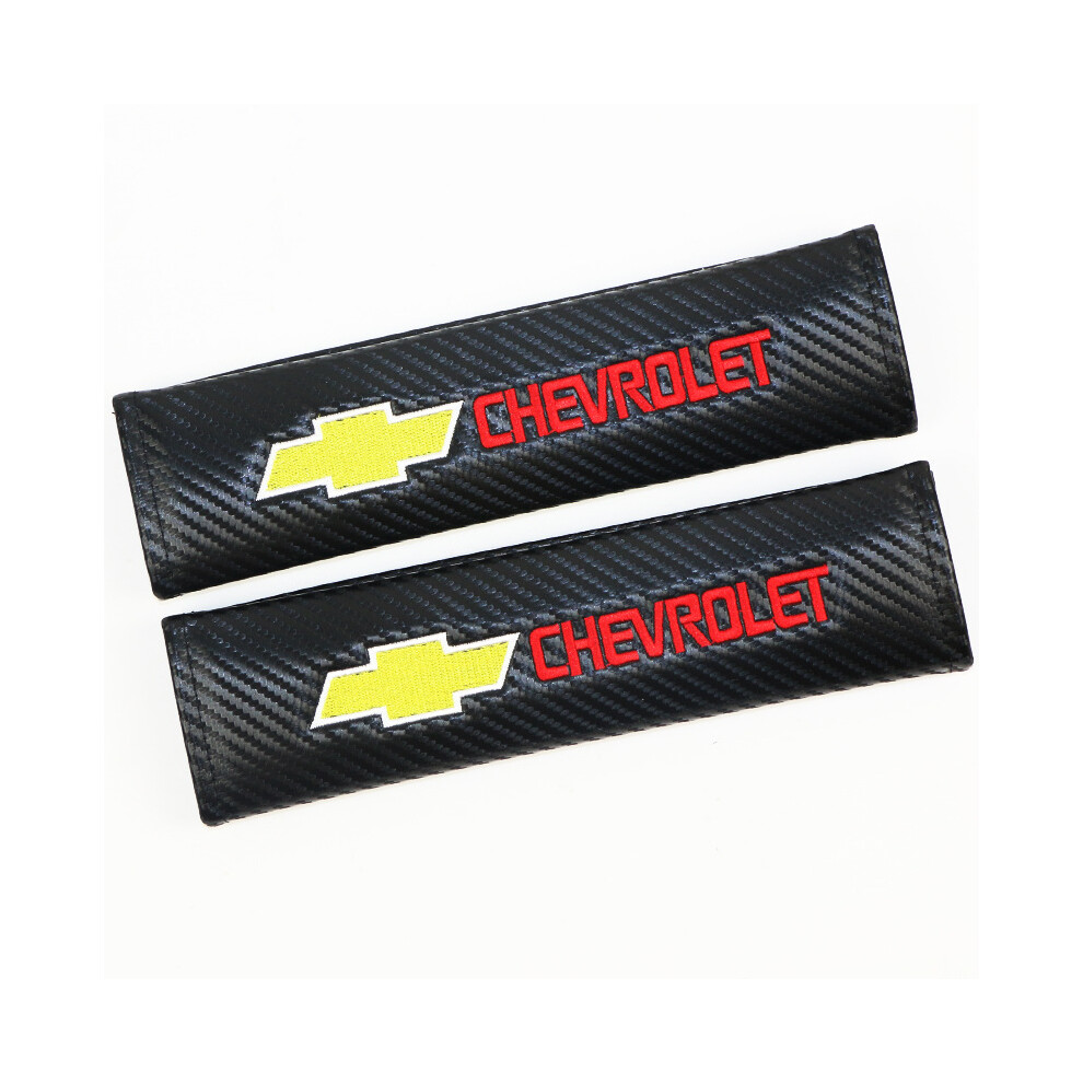 (Chevrolet) 2Pcs Carbon Fiber Safety Belt Shoulder Pads Car Interior Styling Accessories 4069369480539