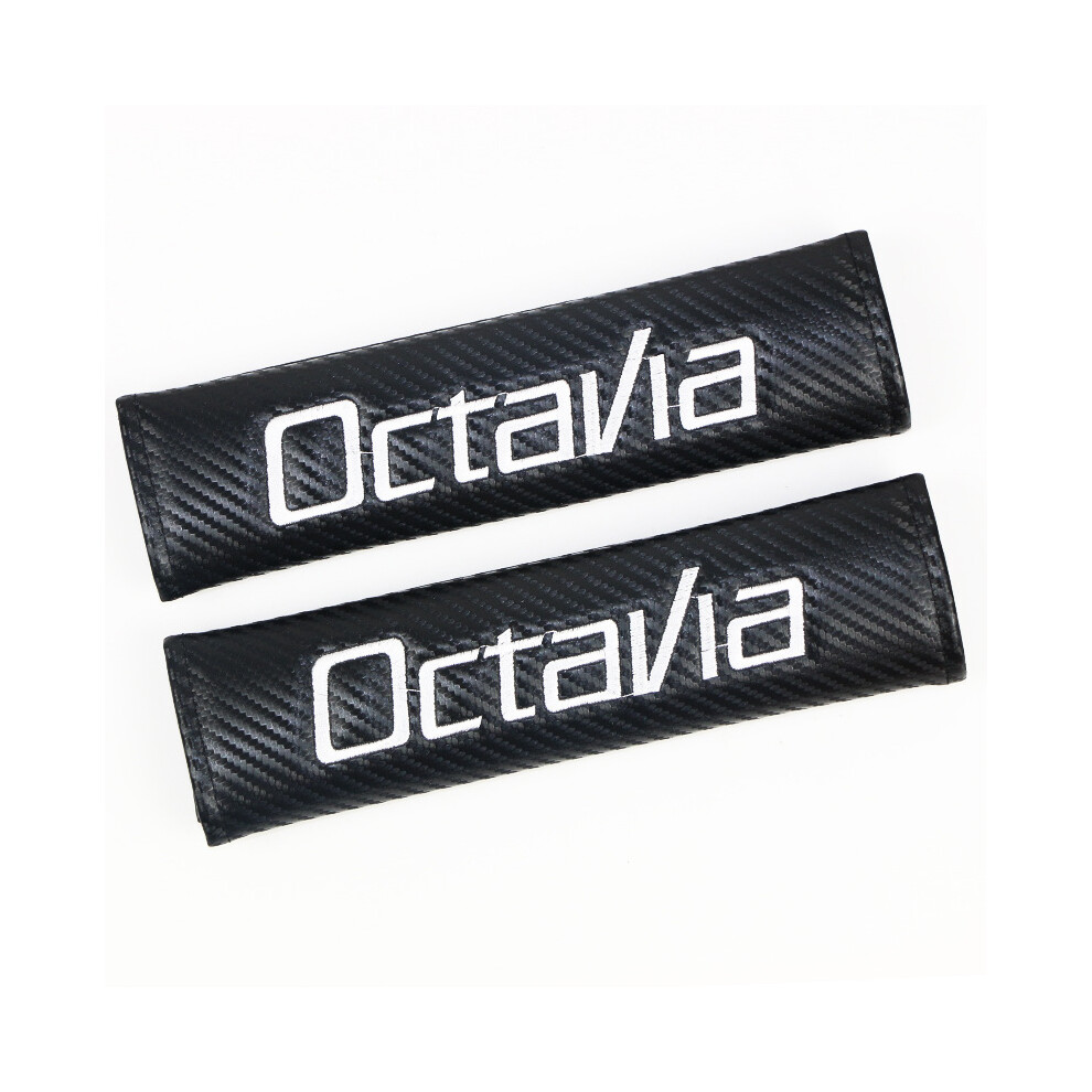 (Octavia) 2Pcs Carbon Fiber Safety Belt Shoulder Pads Car Interior Styling Accessories 4069369480553