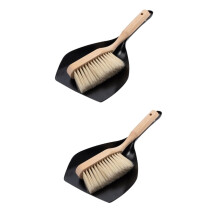 Mini Broom and Dustpan Set 2 Pack, Compact SnapOn Design with Ergonomic Grip for Desktop Cleaning