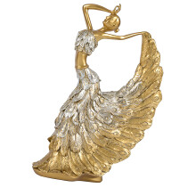 Sculpture de femme paon dansante, charme européen Unique,-UN