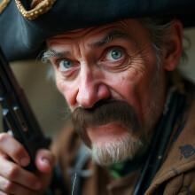 (Brown Fake Beard) Una serie di aggiunte tra cui baffi finti marroni e varie decorazioni per costumi da uomo
