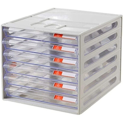 6 Drawer Office File Cabinet Plastic Storage Organizer, Large Capacity Durable Design