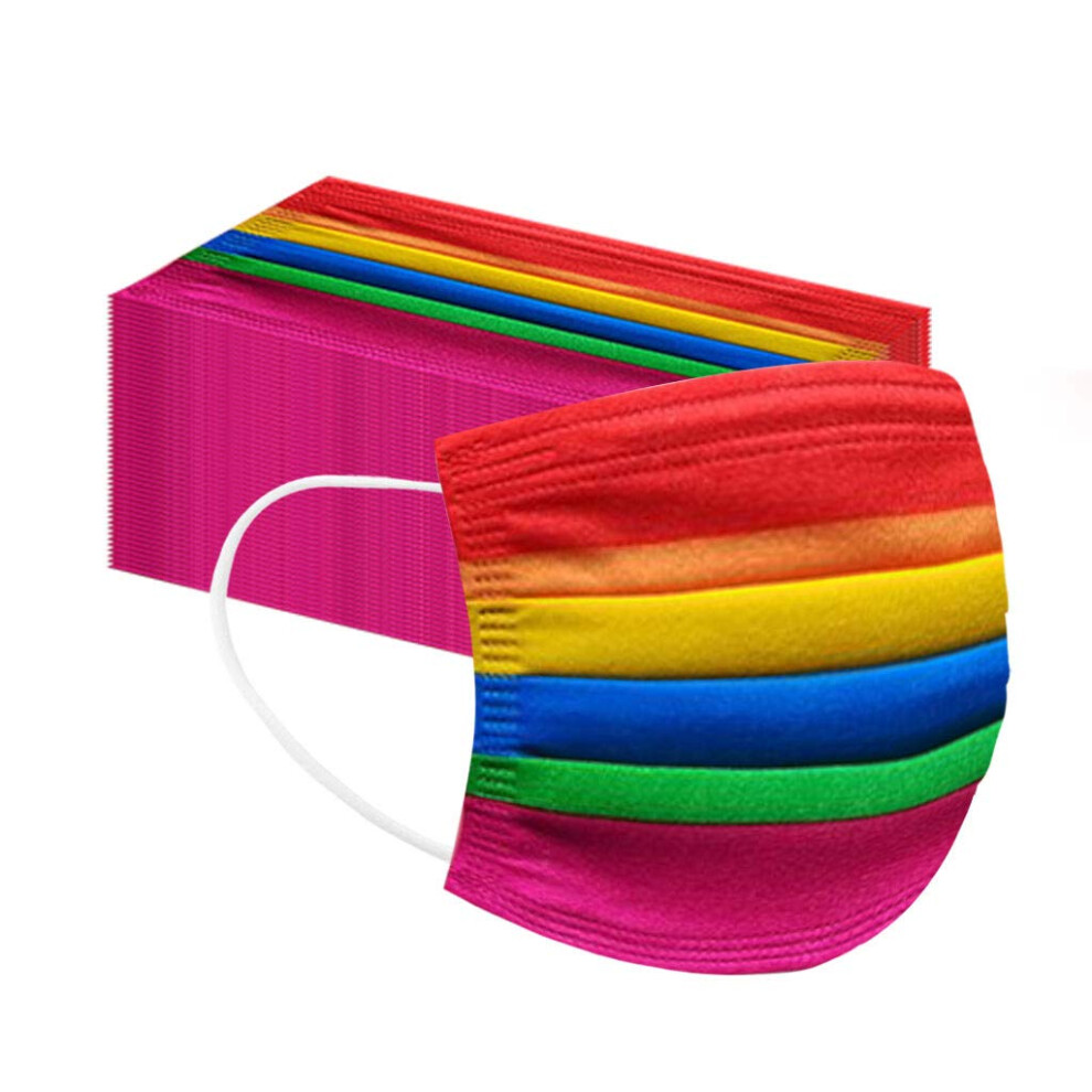 50Pcs Disposable Face Masks For Adults 3 Ply Breathable Lightweight Daily Dust Protection 9330225671213