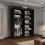 (150cm, Black) Mirrored Sliding Door Wardrobe 4