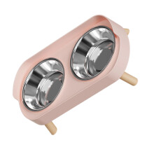Ergonomisch erhöhte Hundenäpfe mit stabilem Ständer und-Rosa
