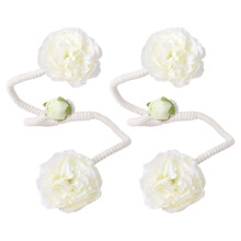 2 Pack Handmade Flower Curtain Clip Flexible-Type B off white