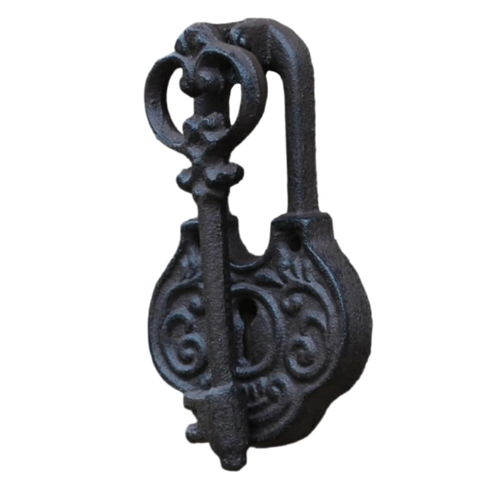 Vintage Cast Iron Front Door Knocker, Antique Key Shape Rustproof Metal Design, Easy Installation 9310869679776