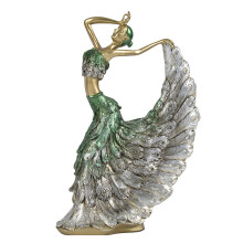 Beautiful Handcrafted Peafowl Lady Resin Statue for Living-C